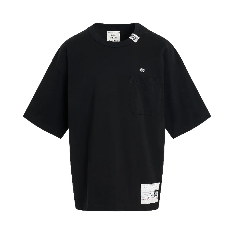 Affordable student backpack for heavy school books -Lo-Fi Back Print Pocket T-Shirt in Black