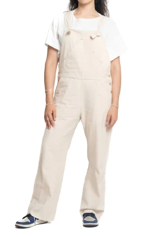 Black tight trousers for women with sleek design and versatile styling options -Tie Overalls In Natural