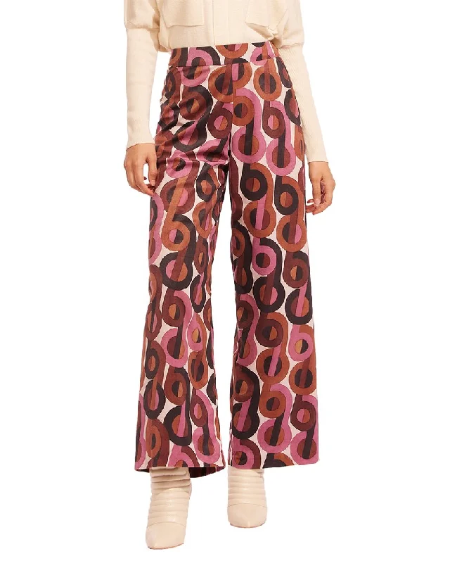 Bold patterned tight trousers for women with geometric or floral prints for unique look -Eva Franco Taylor Pants