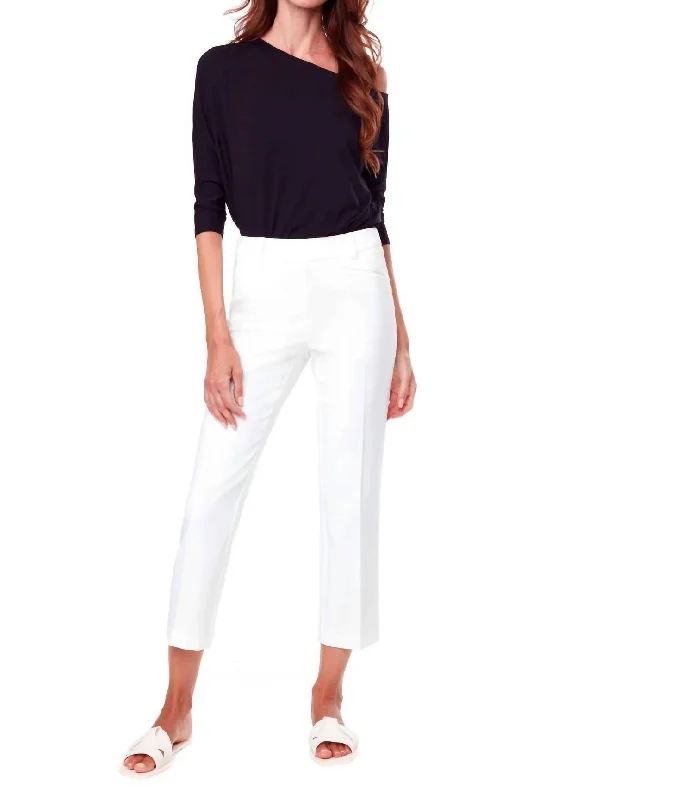 Light denim tight trousers for women with casual fit and comfortable material -Palermo Cropped Pant In Vanilla