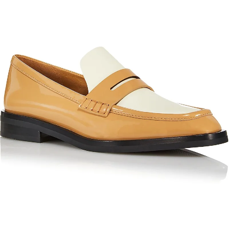 Trendy loafers for men with textured leather and standout stitching details-3.1 Phillip Lim Womens Alexa Patent Leather Slip On Loafers