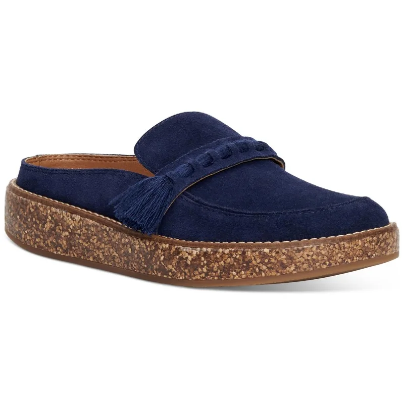 Stylish loafers for women with peep-toe and decorative elements for elegance-Lucky Brand Womens Taniae Suede Round Toe Loafers