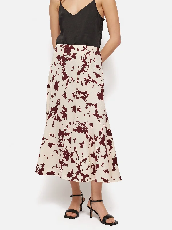 Linen Dresses for Breathable -Silhouette Peony Midi Skirt | Cream