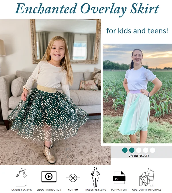 Khaki Dresses for Casual -Enchanted Overlay Skirt (Childrens)