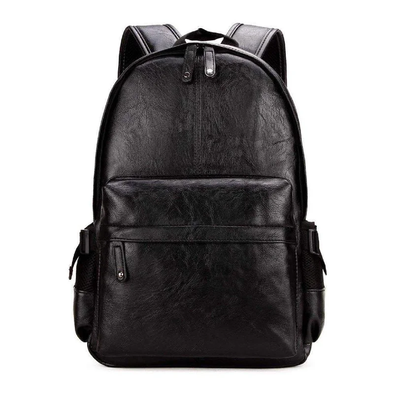 Weather-resistant backpack for extreme outdoor conditions -FR Fashion Co. 13" Men's Leather Stylish Laptop Backpack