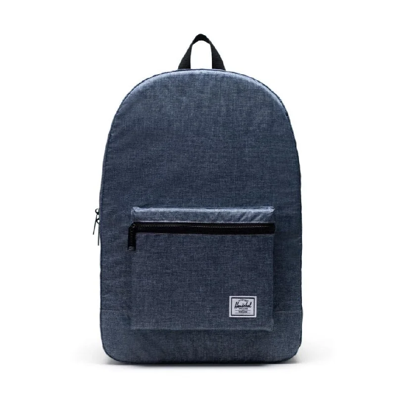 Casual denim backpack for everyday casual outings -Herschel Supply Co. Packable™ Daypack - Raven Crosshatch