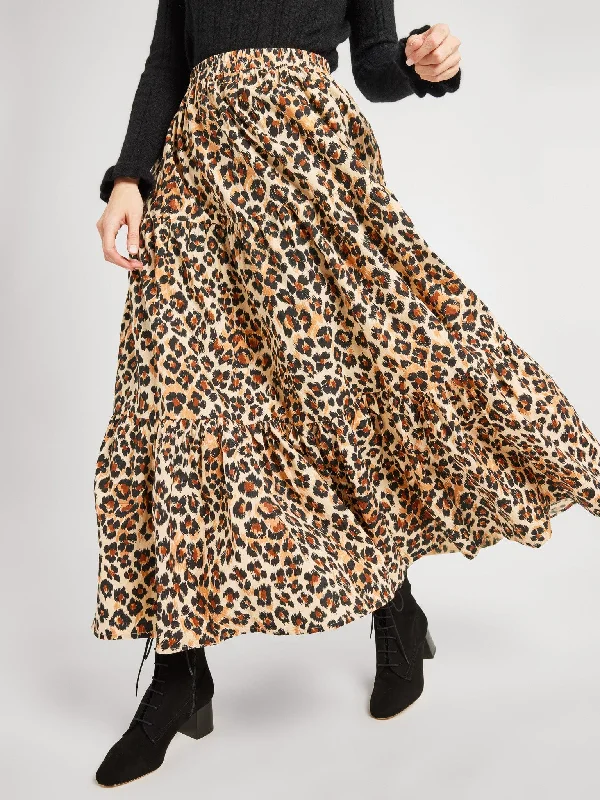 Zippered Dresses for Convenience -Paola Skirt in Cheetah