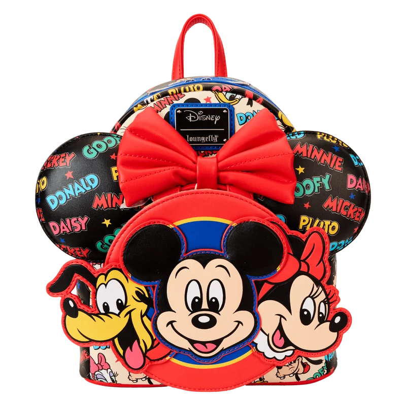 Insulated cooler backpack for picnic food storage -Loungefly Mickey & Friends Classic All-Over Print Mini Backpack With Ear Headband